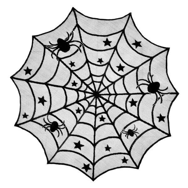Design Imports 40 in. Round Halloween Lace Table Topper CAMZ33688